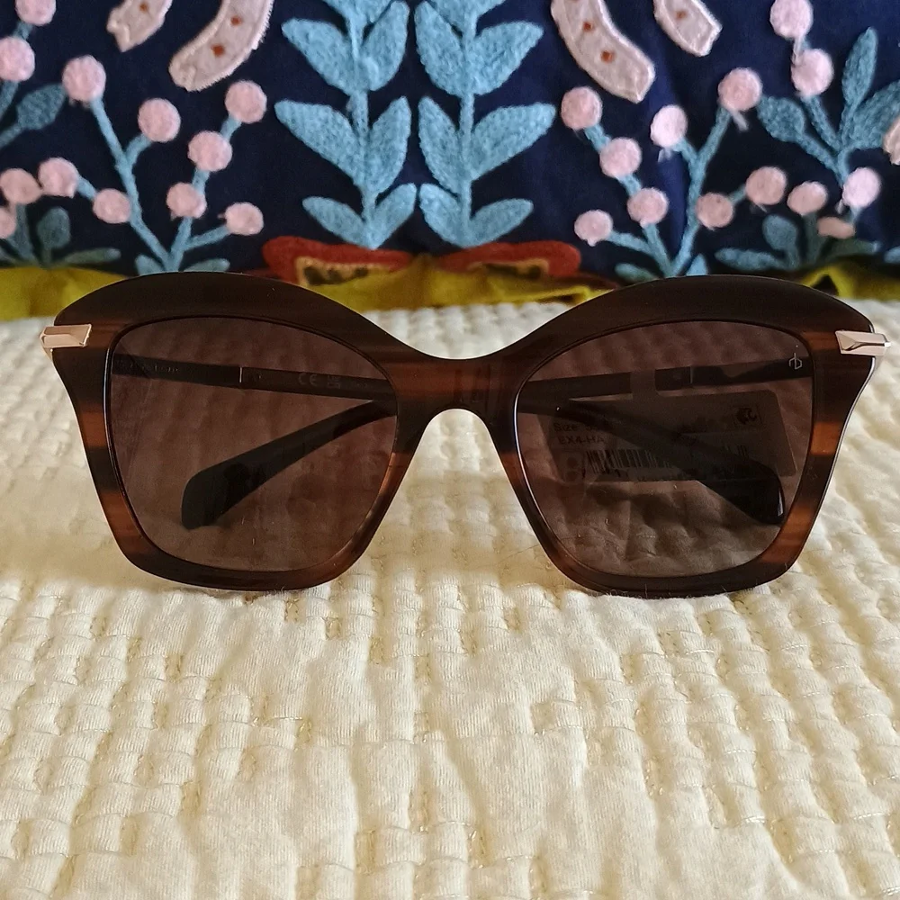 🆕 Rag & Bone Cat Eye Brown Horn Sunglasses